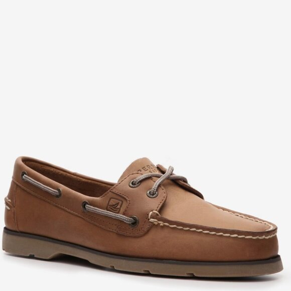 Sperry Men\'s Leeward 2 Eye Boat Shoes Classic Leather Slip On Brown Tan Size 14 main image 10